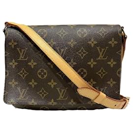 Louis Vuitton-Bolsa de Ombro Musette Tango Monograma Louis Vuitton-Marrom