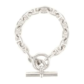 Hermès-Hermes Cursive Model Chaine d'Ancre Charm Bracelet-Silvery