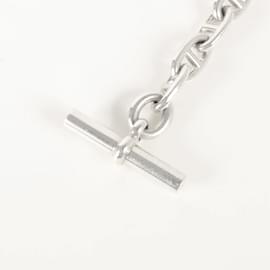 Hermès-Hermes Cursive Model Chaine d'Ancre Charm Bracelet-Silvery