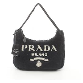 Prada-Bolsa Prada Re-Edition 2000 SPUGNA-Preto,Branco