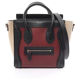 Céline-Bolsa de mão Celine Luggage Nano Shopper-Preto,Bege,Bordeaux