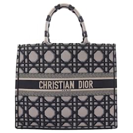 Christian Dior-Bolsa de livro Dior BO TOTE de Christian Dior-Bege,Azul marinho