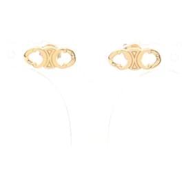 Céline-CELINE Triomphe Gourmet Stud Earrings-Golden