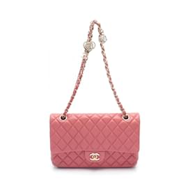 Chanel-Bolsa de ombro de couro rosa Matelassé Chanel-Rosa