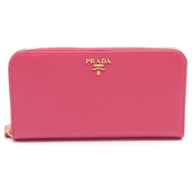 Prada-Prada Saffiano Leder Langbörse-Pink