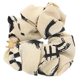 Céline Scrunchie in seta Celine in beige e nero Nero Beige