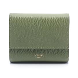 Céline-Carteira trifold Celine Small em caqui-Caqui