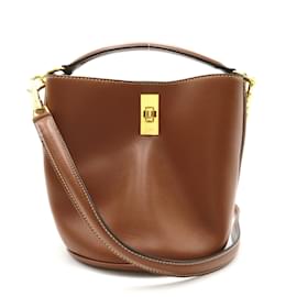 Céline-Bolsa Celine Teen Bucket 16 com alça dupla-Marrom