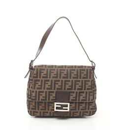 Fendi-Bolsa de Ombro Fendi Mamma Bucket Zucca-Marrom