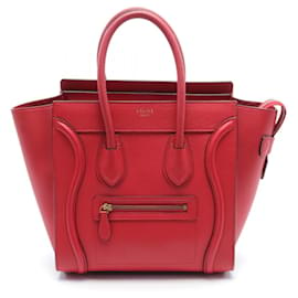 Céline-Sac à main Celine Luggage Micro Shopper-Rouge