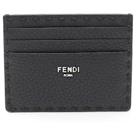 Fendi-Porte-cartes en cuir Fendi-Noir