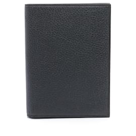Christian Dior-Christian Dior Black Leather Passport Cover-Black