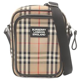 Burberry-Bolsa de ombro xadrez Burberry-Preto,Multicor,Bege