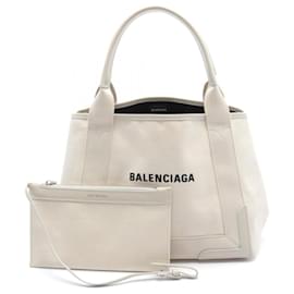 Balenciaga-Balenciaga Navy Cabas Tasche-Weiß