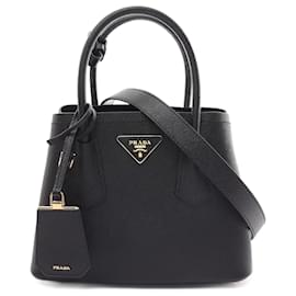 Prada-Prada Saffiano Leder Handtasche-Schwarz