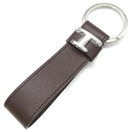 Tod's-Tod's Brown Leather Keyring-Brown