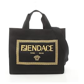 Fendi-FENDI x VERSACE FENDACE Fenderche Tote Bag-Black