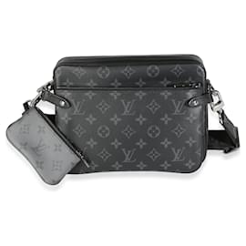 Louis Vuitton-Louis Vuitton Reverse Monogram Eclipse Canvas Trio Messenger-Brown,Black