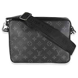 Louis Vuitton-Louis Vuitton Reverse Monogram Eclipse Canvas Trio Messenger-Brown,Black