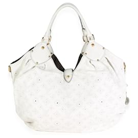 Louis Vuitton-Louis Vuitton White Monogram Mahina XL Hobo-White