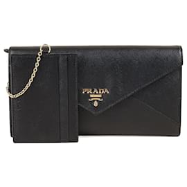 Prada-Envolpe Fold Clutch Wallet-Black