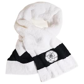 Chanel-Camellia Scarf-White