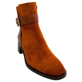 Jimmy Choo-Bottes Clarice 45 en daim marron foncé Jimmy Choo-Marron