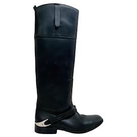 Golden Goose Deluxe Brand-Golden Goose Deluxe Brand Black Leather Charlie Boots-Black