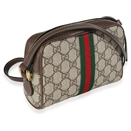 Gucci-Sac à caméra Ophidia en toile GG Supreme beige ébène Gucci-Marron,Beige