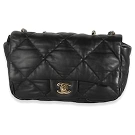 Chanel-Chanel Black Quilted Calfskin Medium Bubbly Flap Bag-Black