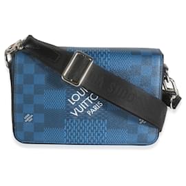 Louis Vuitton-Messager 3D Studio en toile Damier Graphite marine Louis Vuitton-Bleu