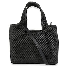 Loewe-Sac tote Loewe en mélange de raphia noir avec logo Loewe-Noir