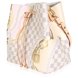 Louis Vuitton-Louis Vuitton Damier Azur Toile Nautique Neonoe MM-Rose,Beige