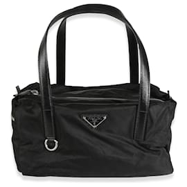 Prada-Prada Black Tessuto Nylon Small Bowler Bag-Black