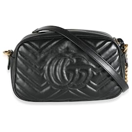 Gucci-Sac à chaîne GG Marmont petit en cuir matelassé noir Gucci-Noir