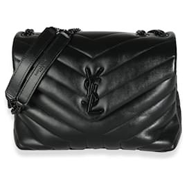 Saint Laurent-Sac à chaîne Lou Lou Small en cuir matelassé noir Saint Laurent-Noir