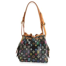 Louis Vuitton-Louis Vuitton Black Monogram Multicolor Canvas Petit Noe-Black,Multiple colors