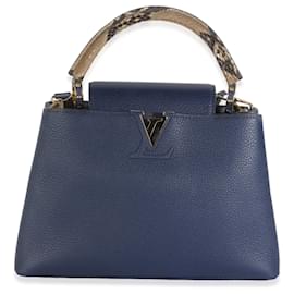 Louis Vuitton-Louis Vuitton Python Marine Taurillon Capucines PM-Bleu