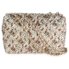 Chanel-Chanel Gold Multicolour Sequin Small Single Flap Bag-Multiple colors