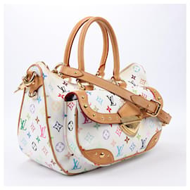 Louis Vuitton-Louis Vuitton White Monogram Multicolor Rita 2Way Handbag M40125-Multiple colors