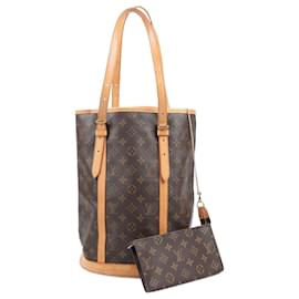 Louis Vuitton-Louis Vuitton Monogram Canvas Bucket GM Shoulder Bag M42236-Brown