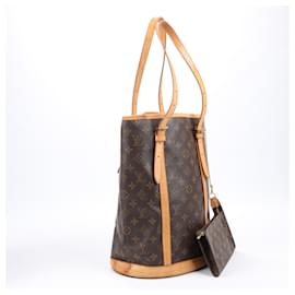 Louis Vuitton-Louis Vuitton Monogram Canvas Bucket GM Shoulder Bag M42236-Brown