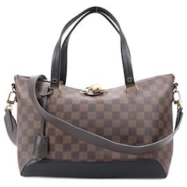 Louis Vuitton-Louis Vuitton Damier Ebene Hyde Park Shoulder Bag N41014-Brown