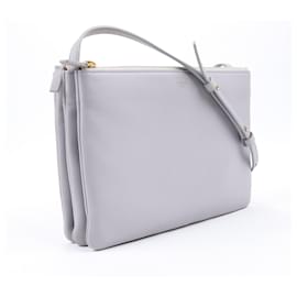 Céline-Celine Large Trio Leather Crossbody Bag in Grey-Grey