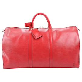 Louis Vuitton-Sac de voyage Keepall 50 en cuir Epi Louis Vuitton en rouge M42967-Rouge