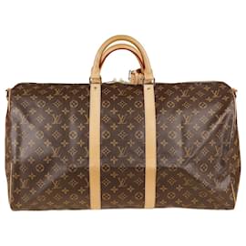 Louis Vuitton-Keepall 55 Bandoulière Bag-Brown