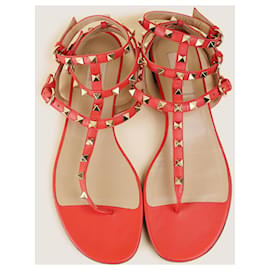 Valentino Garavani-Sandales plates Rockstud-Orange