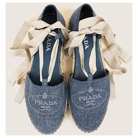 Prada-Espadrilles en denim 40-Bleu