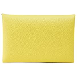 Hermès-Calvi Card Holder-Yellow