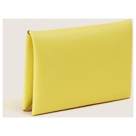 Hermès-Calvi Card Holder-Yellow